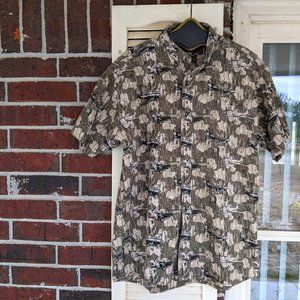 Vintage aircraft print casual large men's shirt by RedHead